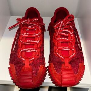 Dolce Gabbana D&G Women NS1 Slip on Sneakers in Mixed Materials-Red